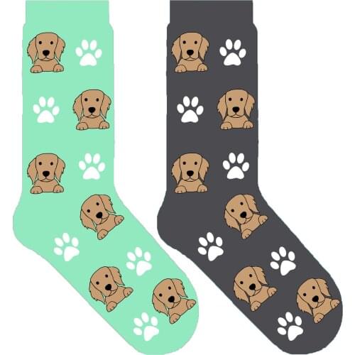 Golden Retriever dog crew socks for human dog themed gift women fun sock cute puppy paw ORIGINAL 50 pair/lot EU 38-44 / EU 35-39