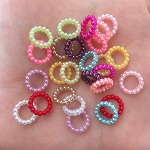 New 100PCS mix ABS 10mm round Rainbow Hollow circle bead scrapbook DIY wedding appliques Beads ornaments PF445