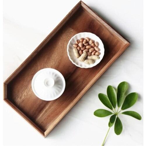 Acacia Wood Pentagon Storage Trays Eco Natural Wood Restaurant DIsh Serving Trays Home Table Fruits Plates Tea Tray