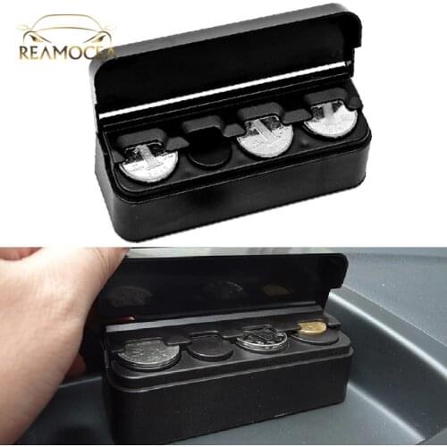 Reamocea Universal Coin Case Storage Box Car Coin Holder Container Black Car Organizers Mini Box Stowing Tidying Accessories