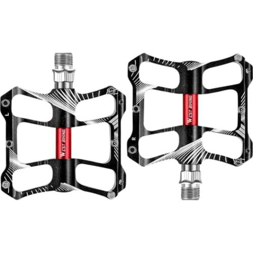 Wide Flat Mountain Road Cycling Bicycle Bike Pedal 3 Sealed Bearings Aluminumwith Removable Antiskid Cleats