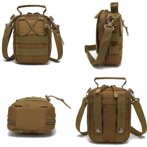 Tactical Military Shoulder Bag Molle Pouch Nylon Waterproof Outdoor Multifunctional Sports Phone Bag for Hunting Camping Hiking