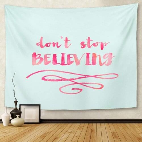 Belief Pink and Teal Girly Modern Don Stop Tapestry Wall Hanging for Living Room Bedroom Dorm 50x60 inches