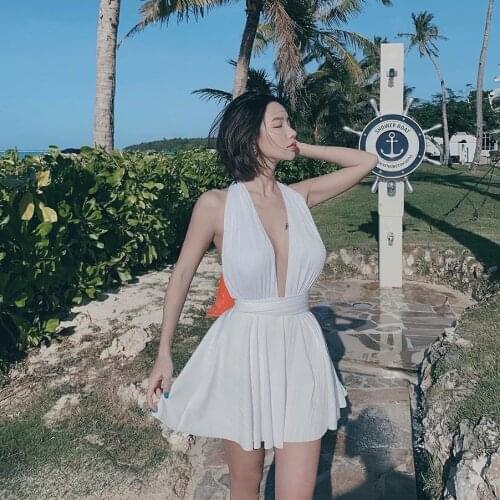 2021 New Korean Style Female Beach Swimsuit Push Up Beachwear Sexy Swimwear Bathing Suit Womens Two-piece Swimskirt