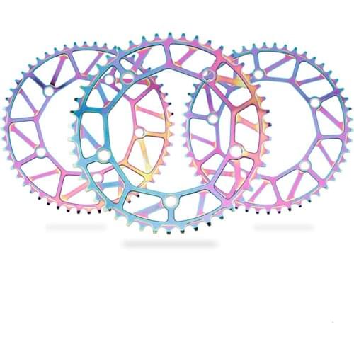 Lp 46/48/50/52/56/58T Chainwheel BMX Bike Colorful Positive Negative Tooth Crankset 130BCD Folding Bicycle Tooth Chainring