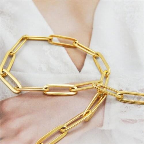 1Meter 12*4mm Chain stainless steel Bracelet Chain Earrings Necklace Chain Women Vintage DIY Jewelry Chains Gold Silver Color