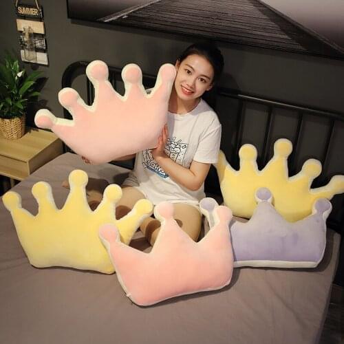 1pc 50cm Kawaii Plush Crown Pillow Dolls Cute Soft Crown Toys Stuffed Sofa Cushion Girls Baby Bed Pillow Decor Birthday Gifts