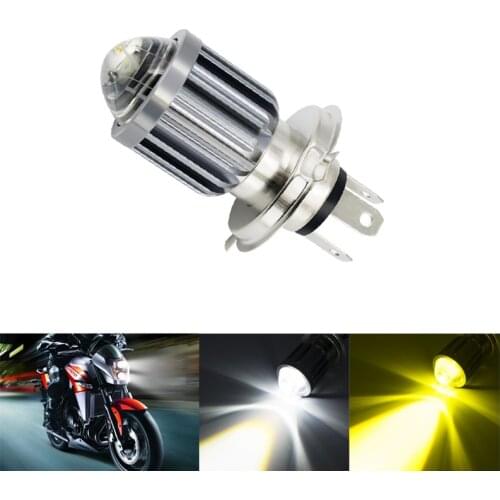 1PCS H6 BA20D LED Motorcycle Headlight Bulbs 10000LM COB Len White to Yellow Hi/Lo Beam H4 Led Moto Lamp Scooter Bulbs 12V