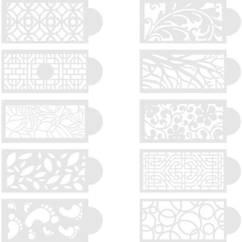 10pc Cake Decorating Stencils Floral Cake Templates Cake Printing Hollow Lace Decoration Molds Hollow Spray Flower Template