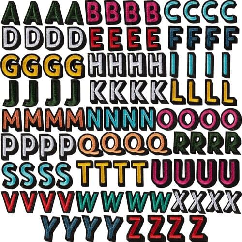 104 Pieces Iron on Letter Patches, Alphabet Applique Patches or Sew On Multicolored Embroidered Letter, DIY Badge Repair Patches