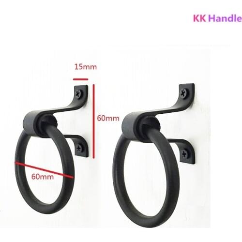 2Pcs/Lot Iron Round Ring Kitchen Cupboard Furniture Cabinet Drawer Chest Pull Ring Vintage Rural Handle Knob