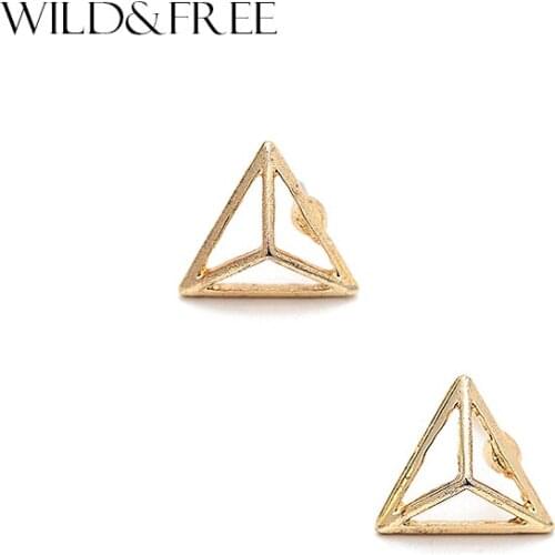 2017 Sale Trendy Earings Brinco New Arrival Women Minimalist Stereoscopic Triangle Stud Earrings Delicate For Party Wholesale