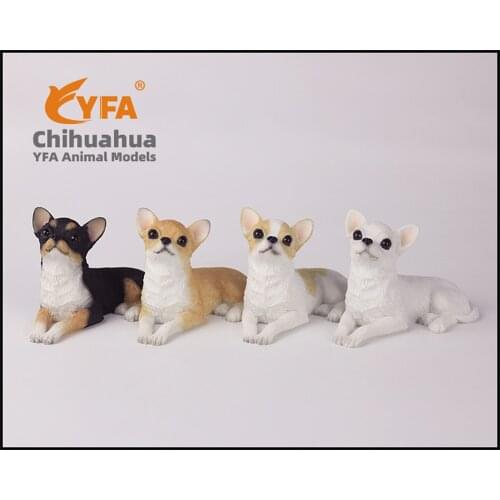 JJM Cute Mini Chihuahua Dog Pet Figure Resin Car Decoration Collector Toy PVC Model Educational for Children Adults Kids Gift
