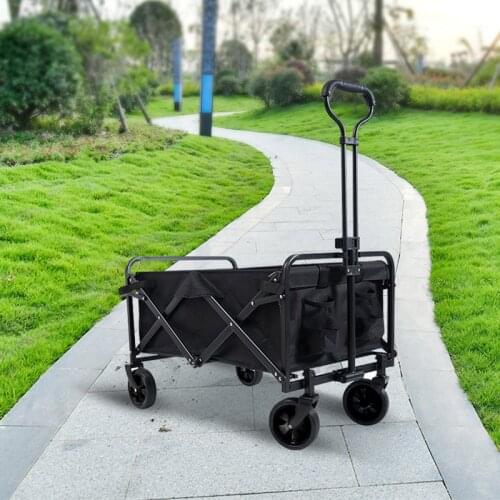 5 inch outdoor camping car gardening fishing trolley four-wheel shopping cart sand wheel folding cart