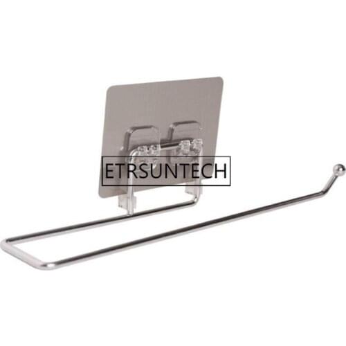 50pcs Stainless Steel Towel Rack Wall-Mounted Bathroom Holder Adhesive Bathroom Shelf Pendant Toilet Paper Roll Hanging