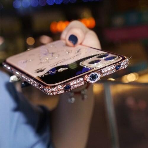Glitter Crystal Diamond Metal Bumper Case For iPhone 11 Pro Case Diamond Rhinestone Cover Coque For iPhone 7 8 Plus X Xr Xs Max