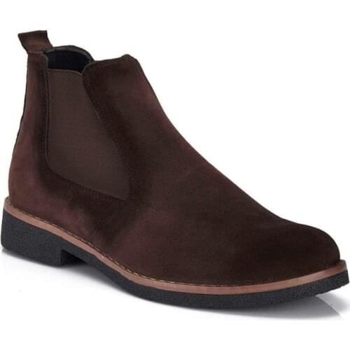 MEN BOOTS VELVET BOOTS HIGH QUALITY BROWN. resistant to. Daily use. Comfortable rubber sole boots. On sale