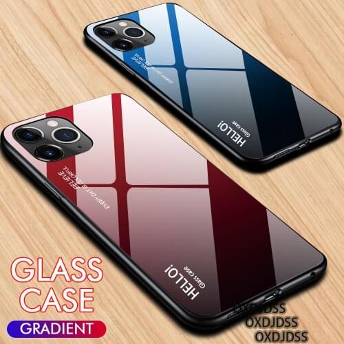 Gradient Tempered Glass Phone Case For iPhone 12 Pro Max Mini Case Luxury Cover For iPhone 11 Pro XS Max XR X 7 8 6s Plus Case