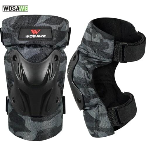WOSAWE Camo Knee Elbow Protector EVA Pads Cycling Motorcycle Ski Snowboard Bike Volleyball Brace Support Adjustable Straps
