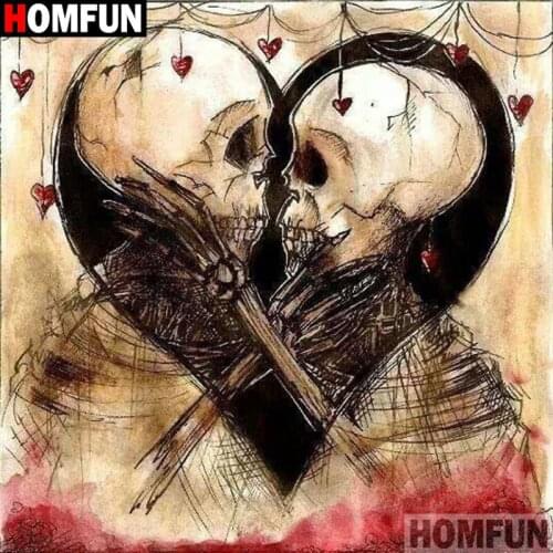 HOMFUN Full Square/Round Drill 5D DIY Diamond Painting "Skeleton Lovers'Love" 3D Embroidery Cross Stitch 5D Decor Gift A16786