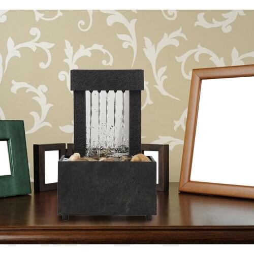 Indoor Water Fountain Desktop Ornaments Flowing Water Waterfall Home Office Teahouse Workmanship Wealth Decor