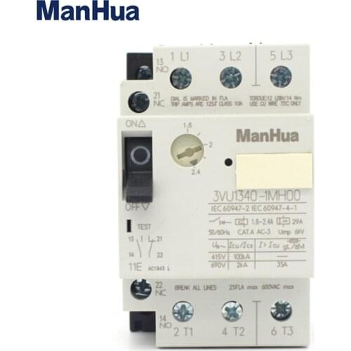 Manhua Motor Control and Protection 1.6A-2.4A 3VU1340-1MH00 Electric Motor Circuit Breaker