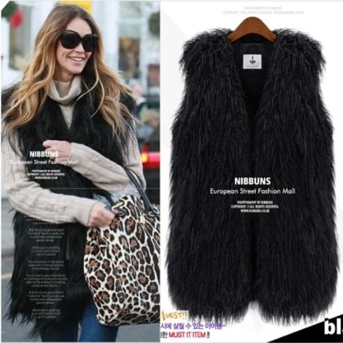 RoRoDox Furry Faux Fur Vest Women Fur Coats Autumn Winter Faux Fur Shaggy Jacket fourrure bontjas
