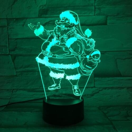 3D LED RGB Night Lights Christmas Gift Cute Santa Claus USB Desk Lamp Home Decoration Novelty Birthday Present for Kids 185