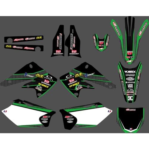 NICECNC Completed Graphic Decals Kit For Kawasaki KXF250 KXF 250 KX250F KX 250F 04-05 Motorcycle Background Fender Fork Sticker