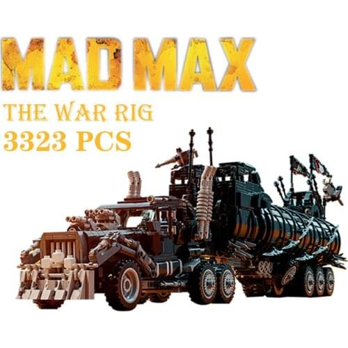 New In Stock 3300PCS Mad Movie Series Modified The War Rig Max War Rig Truck Toys Series Model Building Block Bricks Kid Gift
