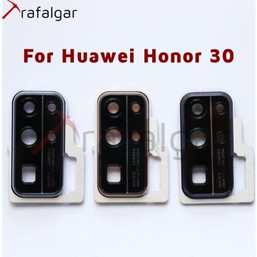 Original Rear Camera Lens For Huawei Honor 30 Camera Glass Lens+Back Camera Frame For Honor 30 Camera Lens+Frame Replacement