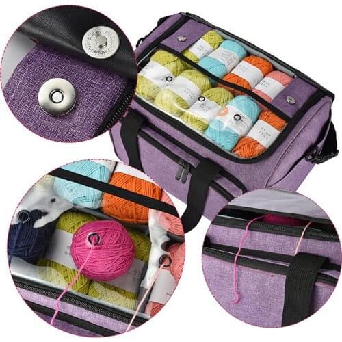 Portable Knitting Bag Wool Crochet Hooks Thread Yarn Storage Bag Sewing Needles Organizer Sewing Accessories