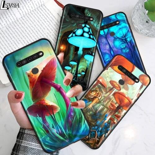 Psychedelic Mushroom Art for LG G8 G8S G8X V30 V35 V40 V50 V60 ThinQ Q60 K40 K50 K51 K61 K71 K92 K62 Soft Black Phone Case