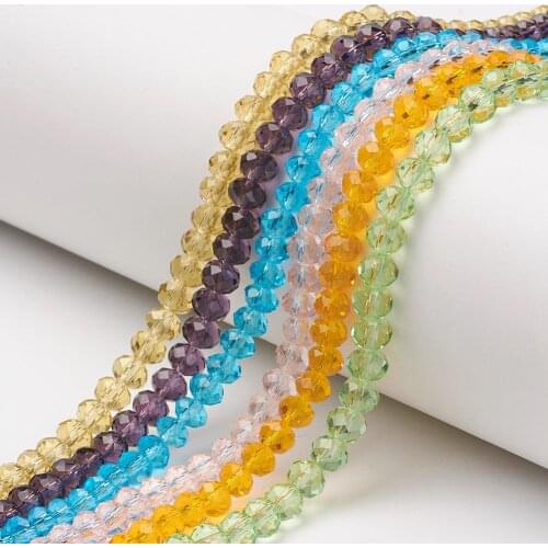 10 Strand Mix Color Faceted Glass Beads 4mm 6mm 8mm For Jewelry making DIY Bracelet Necklace Earring Crafts Decor Accessories