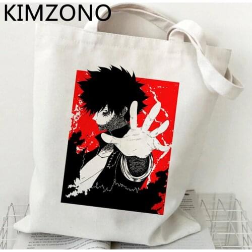 My Hero Academia Todoroki Dabi Bakugou Boku No Hero Academia shopping bag canvas grocery tote bag cloth reciclaje ecobag