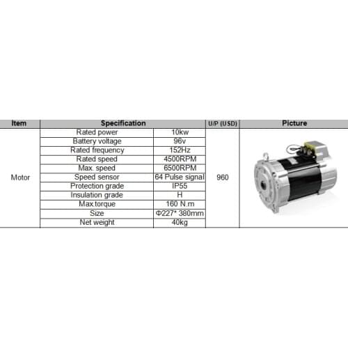 Heavy duty Asynchronous AC Motor 10 KW for electric car golf car and bus