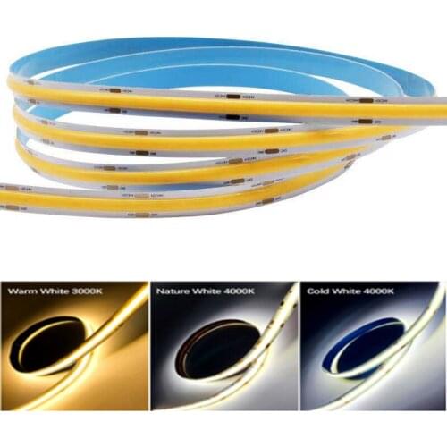 Pa90+ SMD LED COB DC 12V 24V FPC Strip 0.5 -5m Home Staircase Car Counter Can be Cutable Lighting Display Flexible Light Strip