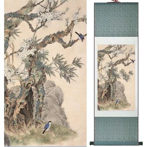 Home Office Decoration Chinese scroll painting birds painting Chinese wash Printed painting 052710
