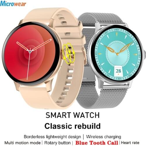 Blue Tooth Call Smart Watch For Men Women 390*390 Pixel Wireless Charge Rotary Button Fitness Tracker Heartrate Test Smartwatch