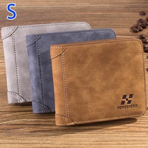 Vintage Men Wallet PU Leather Short/Long Purse Mens Three Folds Card Slots Wallet FA$B Women bag