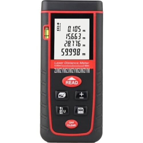 S60 60M High Accuracy Laser Distance Meter Rangefinder Digital Laser Range Finder Distance/Area/Volume Build Measure Test Tool