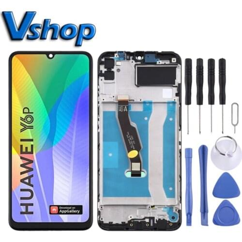 Y6p LCD Touch Screen Digitizer Full Assembly with Frame for Huawei Y6p Mobile Phone LCD Display Repalcement Parts