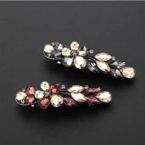 Hair Clips for Women Fashion Simple Crystal Hairpin Retro Elegant Exquisite Geometry Head Accessories Jewelry Wholesale