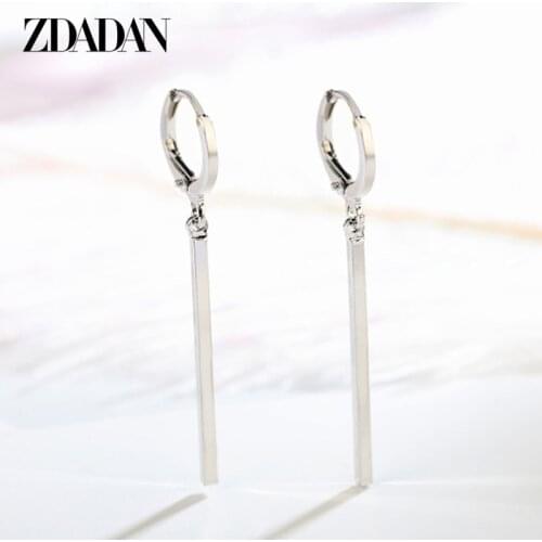 ZDADAN 925 Sterling Silver Long Line Drop Earrings For Women Fashion Jewelry Gifts