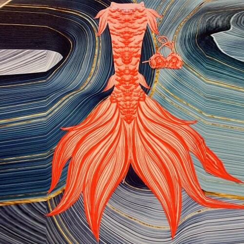 New style mermaid super long fishtail swimsuit + bra cosplay mermaid summer swimming aquarium costume swimsuit birthday gift