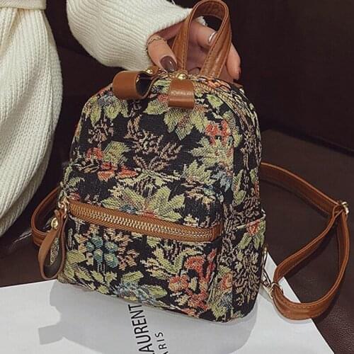 DORANMI Flower Pattern Mini Backpack For Women 2021 Luxury Brand Designed Small Schoolbag Female Rucksack Mochila Bags SB595