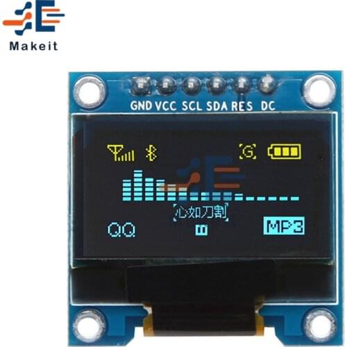 0.96 Inch 6Pin 12864 SPI IIC I2C OLED Yellow Blue LCD Display Module 0.96'' For Arduino 51 SMT32 Internal Drive Chip SSD136 DIY