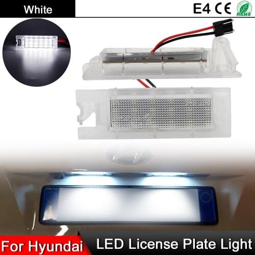 1 Pair For Hyundai Tucson 2010-2014 For Hyundai IX35 2010-2014 White LED License Plate Light Number Plate Lamp