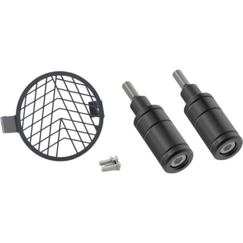 1 Pcs Motorcycle Headlight Guard Protector Grille Covers & 2Pcs M6 Bolt,Light Mounting Bracket Bracket Pillar Base