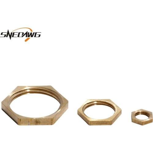 5pcs Brass Pipe Fitting Nut Female Thread Hex Nuts Lock Pipe Fitting 1/8'' 1/4'' 3/8'' 1/2'' 3/4'' 1''Water Pipe Fitting Flanged